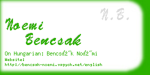 noemi bencsak business card